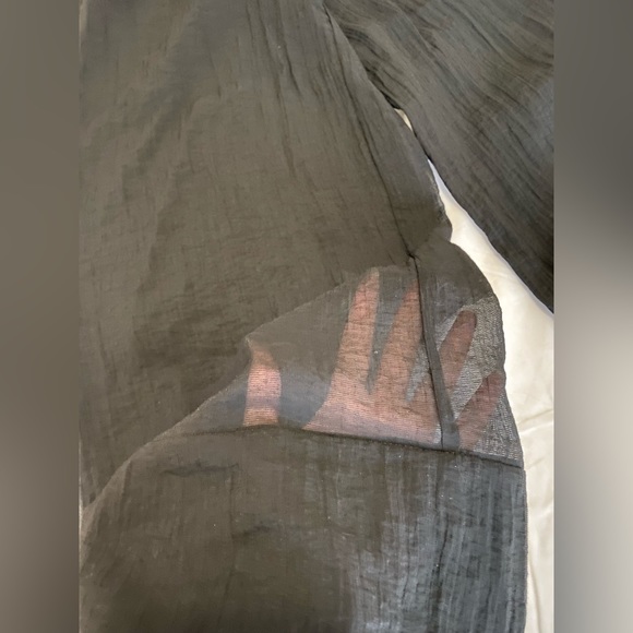 Zara Black Semi-sheer Minimalist Wide Leg Palazzo Pants Elastic waist XS NWT - Picture 10 of 15